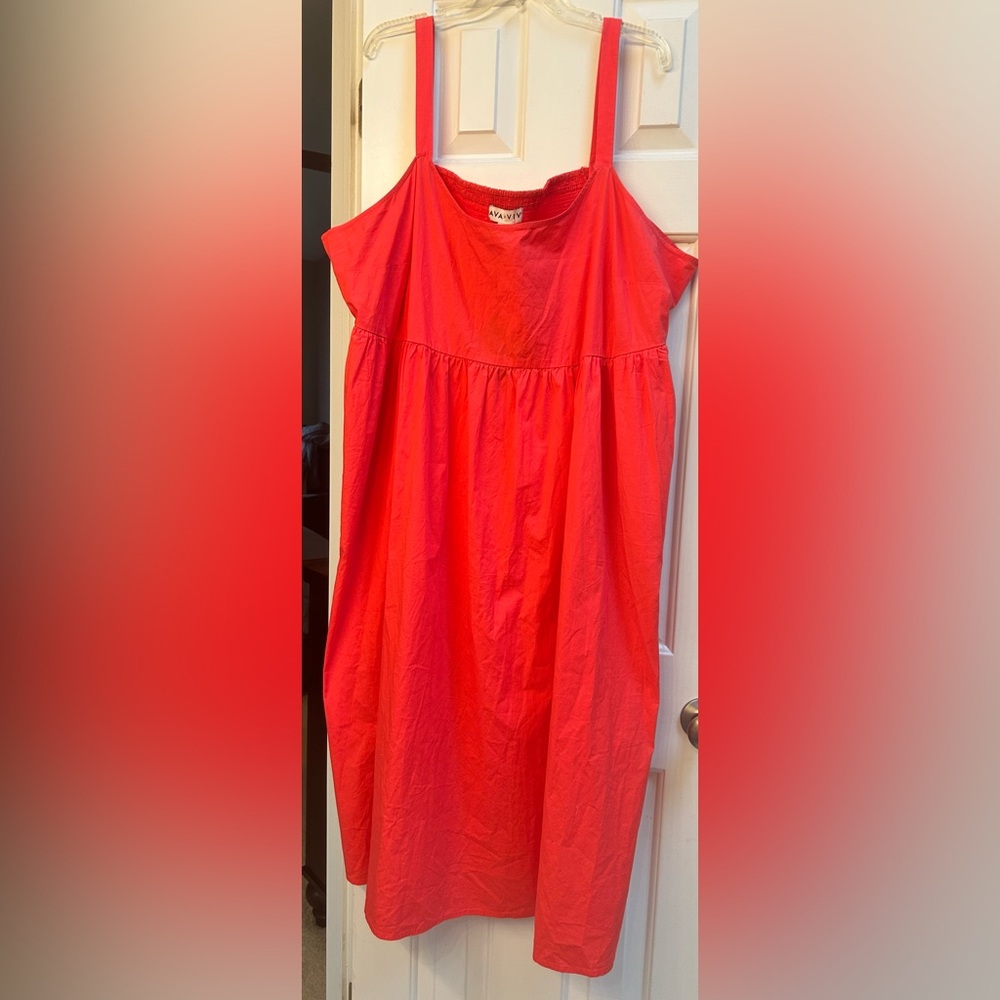 Ava & Viv Bold Coral Dress
